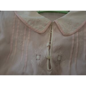 Vintage Baby Pink Christening Gown Embroidered Infant Dress Baptism Heirloom